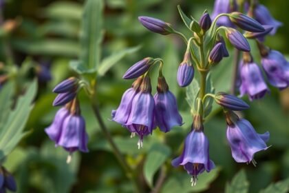 Sisakvirág virágai a természetben, gyógynövényekkel kapcsolatosan.