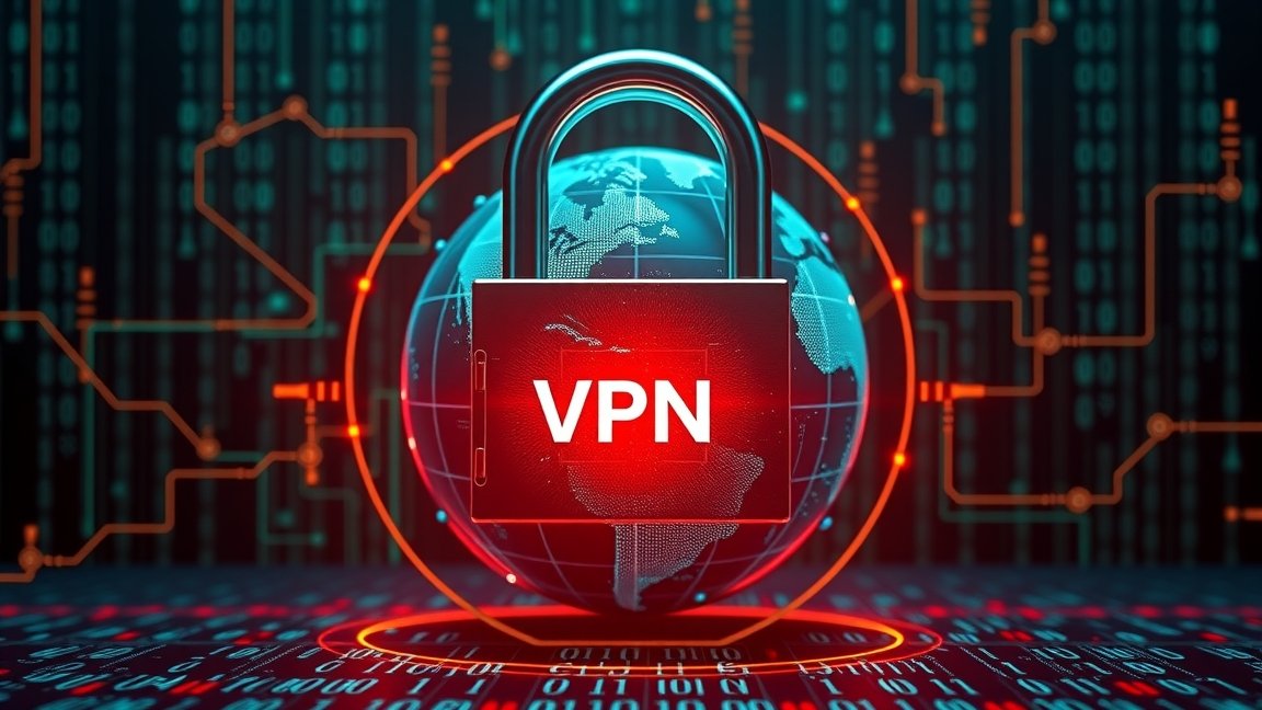 VPN zár a globális hálózaton, online adatvédelem és biztonság megjelenítése.