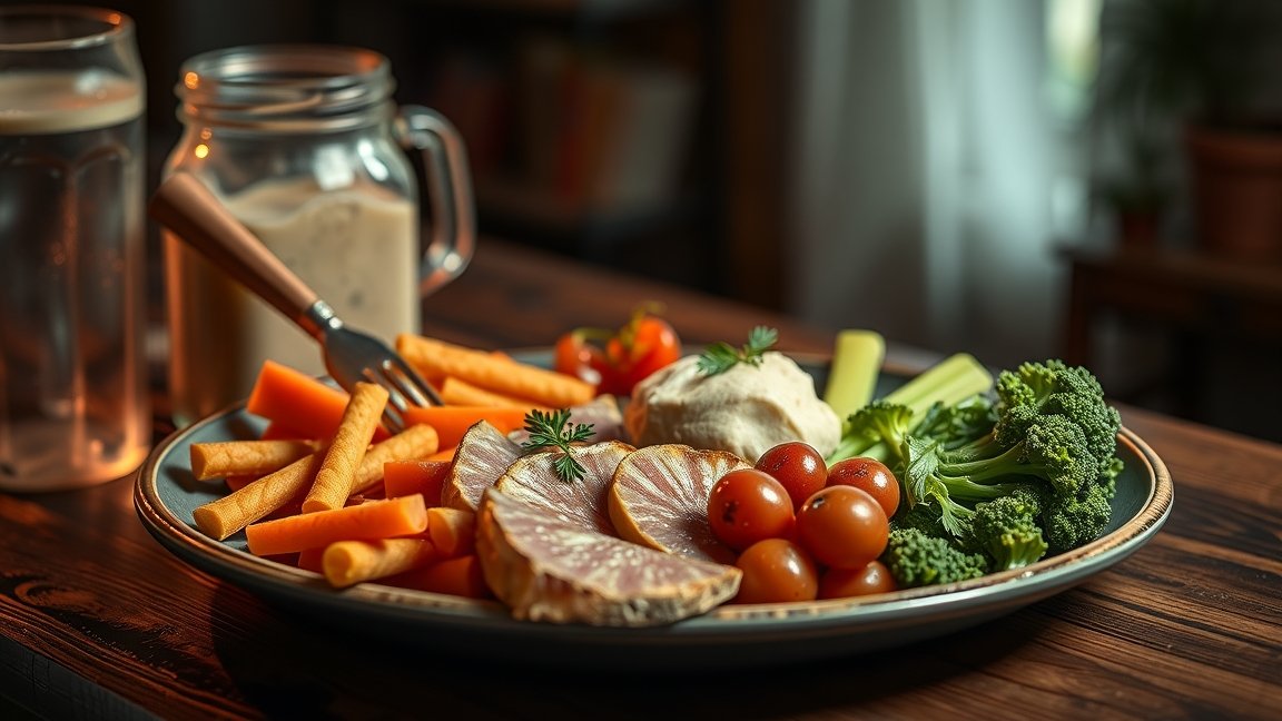 Paleo diéta: zöldségek, hús és egészséges falatok egy tányéron