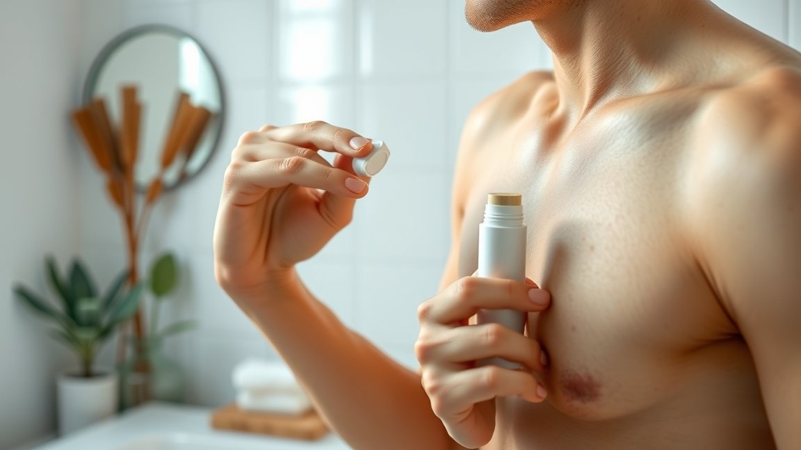 Férfi dezodor használata a fürdőszobában, bőrápolás