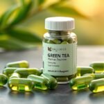 Zöld tea kapszulák, egészségügyi előnyökkel és táplálékkiegészítőként