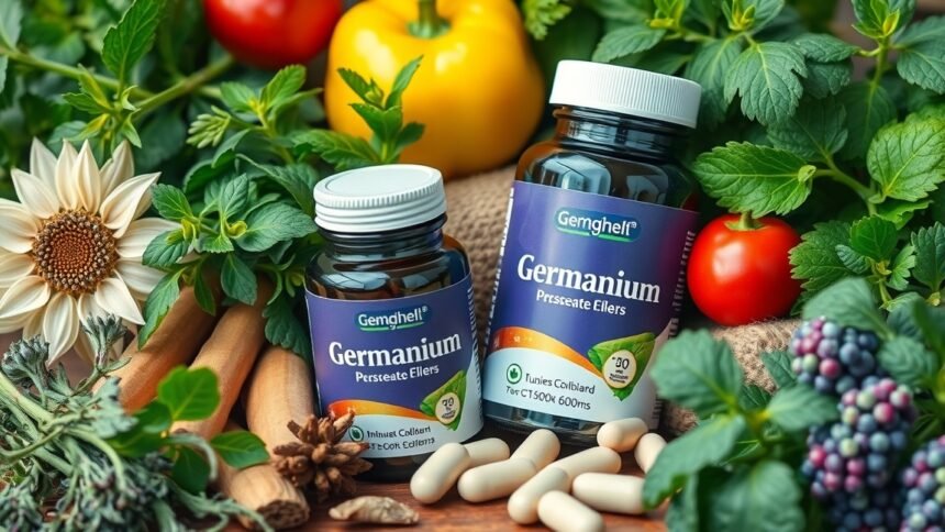 Germánium és gyógynövények, egészséges életről szóló termékek.