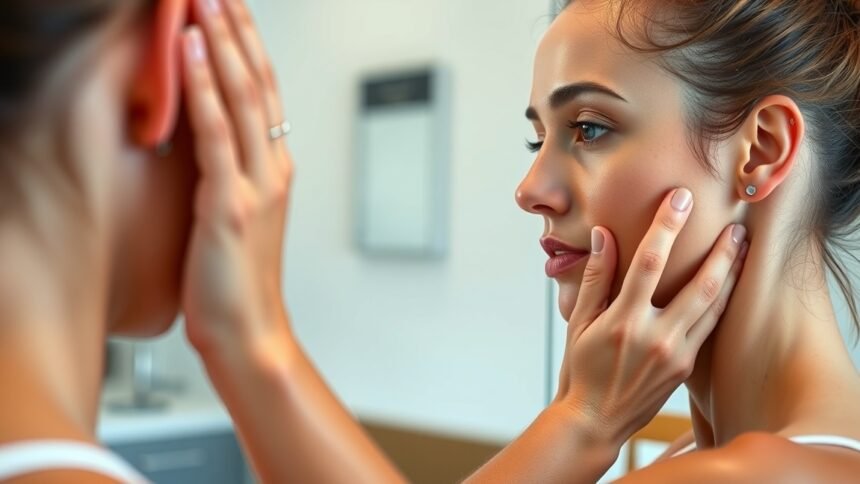 Női arcápolás, arcizomtornával a rugalmas bőrért.