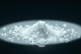 Egy gramm kokain, tükrözve a drog veszélyeit és függőségét.