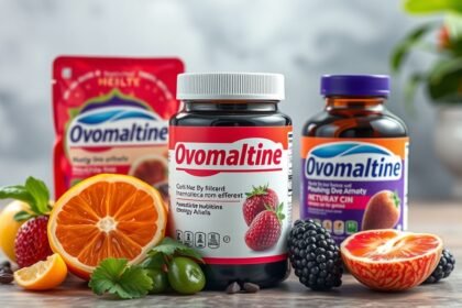 Ovomaltine termékek friss gyümölcsökkel, energikus tápanyagforrásként