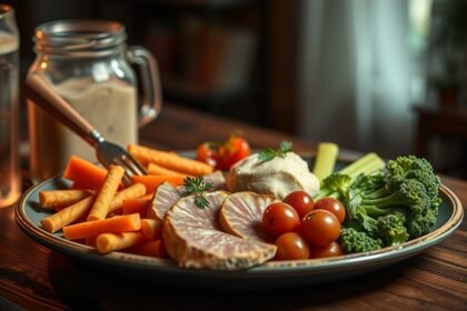 Paleo diéta: zöldségek, hús és egészséges falatok egy tányéron