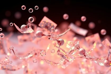 Kémiai elemek és molekulák absztrakt ábrázolása