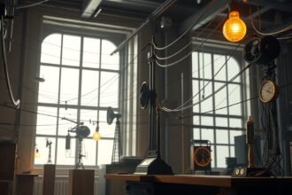 A távíró technikai berendezései és kommunikációs eszközök.