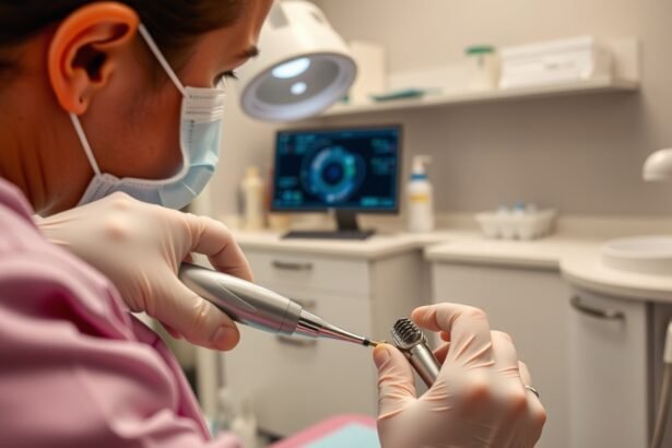 Fogorvos ultrahangos fogkőeltávolítást végez egy páciensnél.