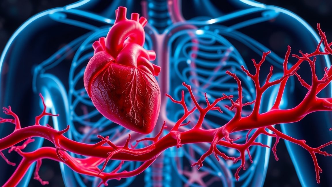 A szív és az erek illusztrációja a szív- és érrendszeri védelem bemutatására.