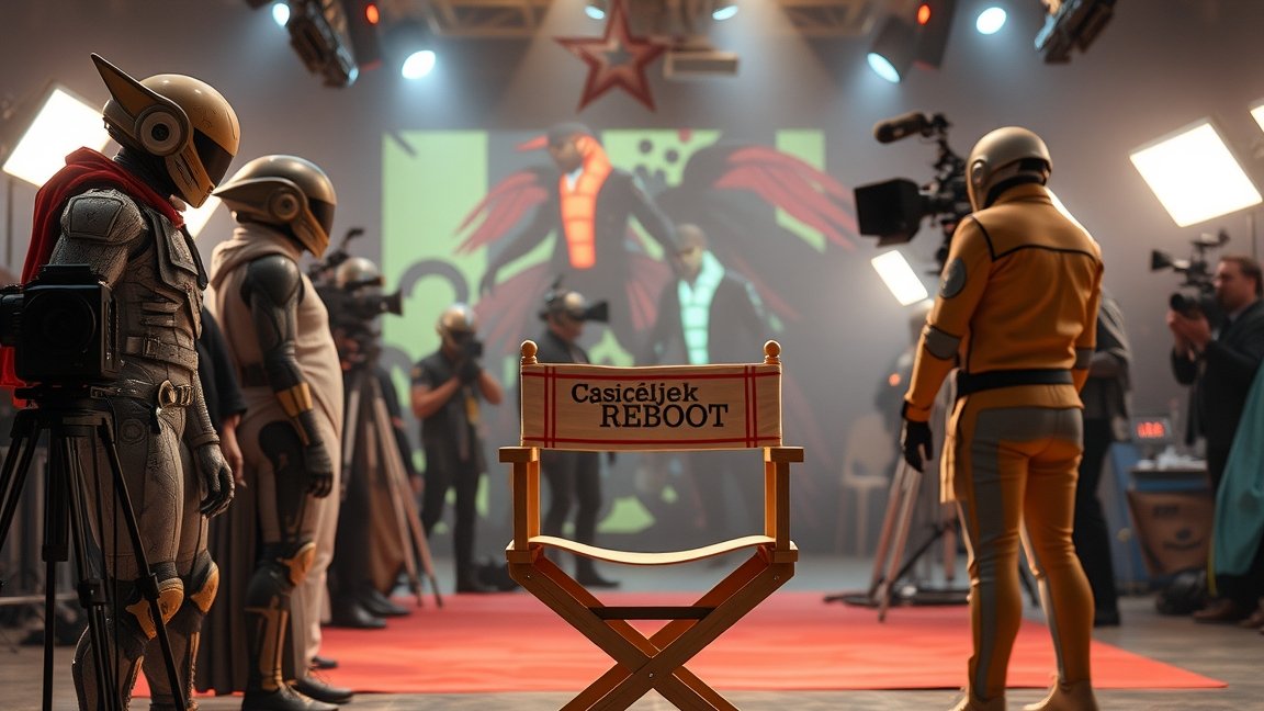 Csúcsfejek sorozat újraforgatása mögötti jelenet, színészek és kamerák