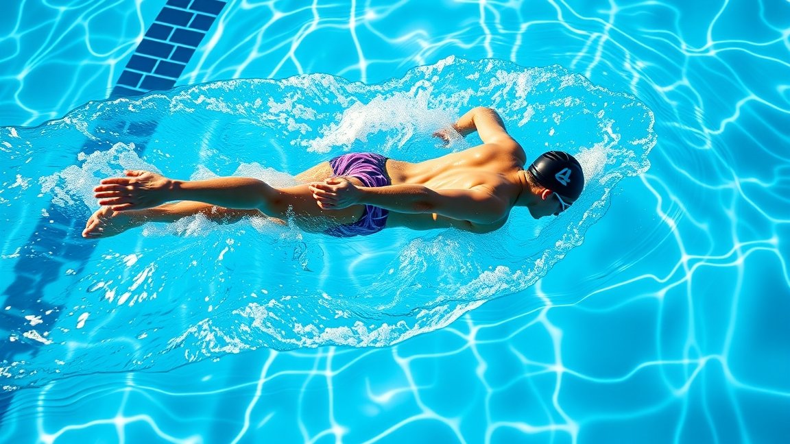 Úszás: Az egyik leghatékonyabb sport a tökéletes alakért 1 Gyerek úszik a medencében, erősítve az állóképességét és formálva a testét.