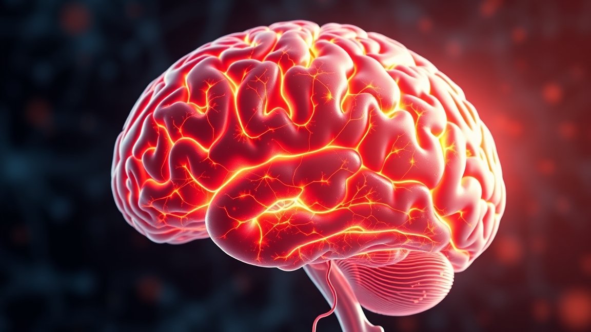 Digitális ábrázolás az emberi kisagyról, kiemelve a neuronális aktivitást.