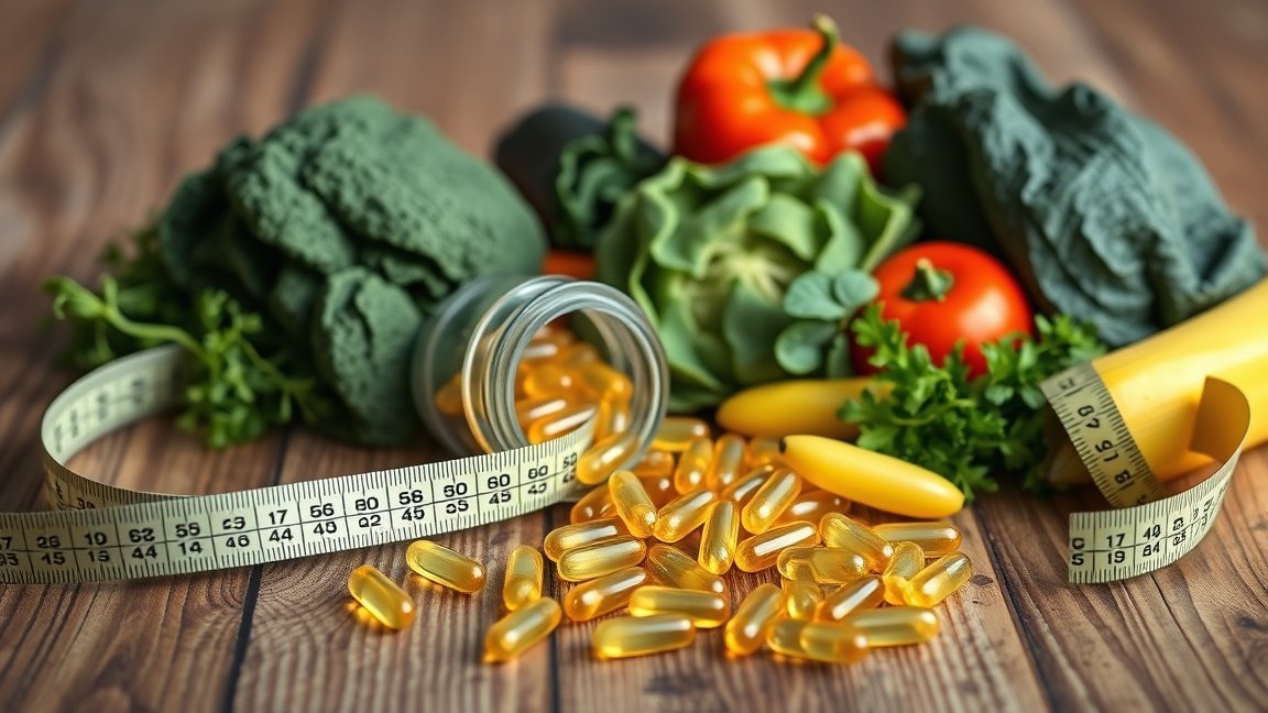 Konjugált linolsav kapszulák, zöldség és mérőszalag fogyáshoz