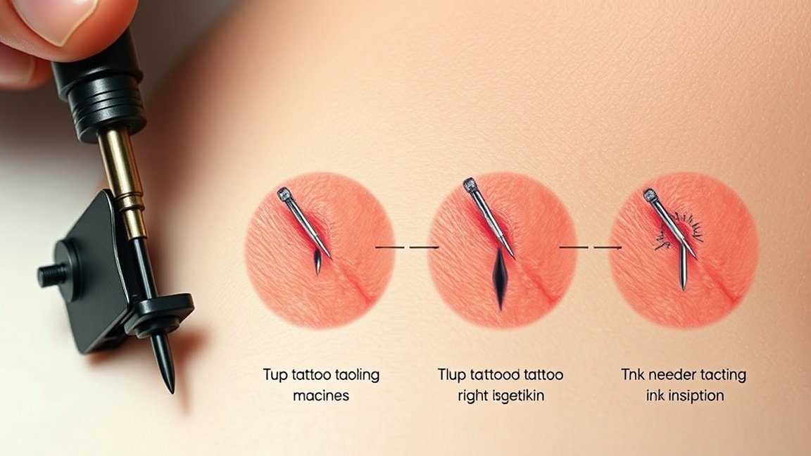 Tetováló gép működése: tűk, amelyeket a bőr átütésére használnak