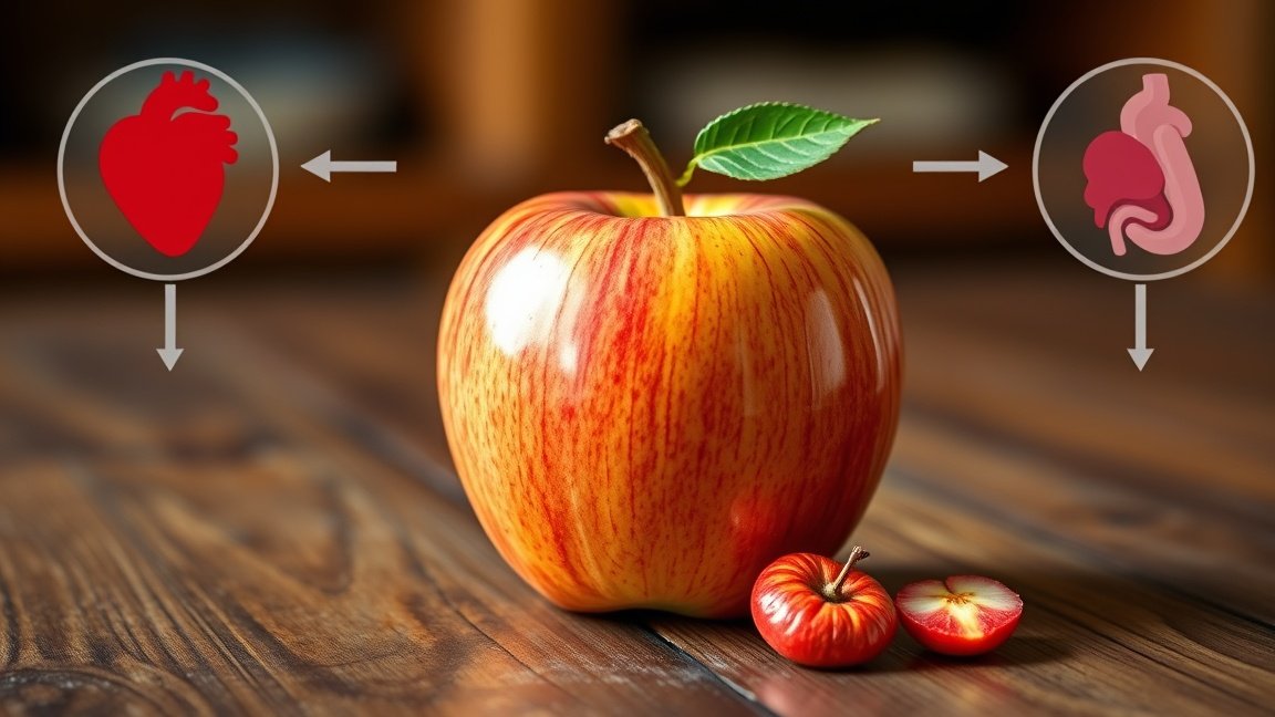 Friss alma, amely támogatja a szív és emésztés egészségét.