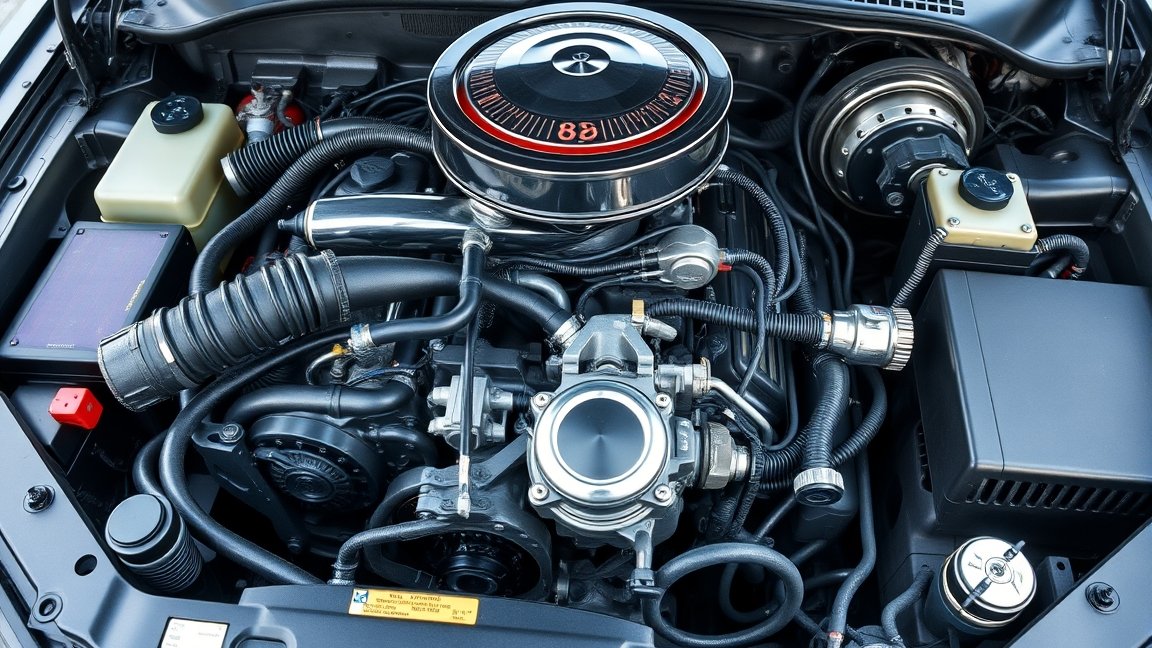 Autó motor hűtőrendszere részletes képe