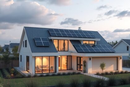 Modern energiatakarékos otthon napenergia rendszerrel