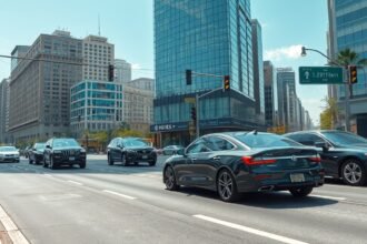 Önvezető autók forgalma a városi környezetben