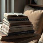 Összegyűjtött nyomtatott könyvek a fakanap alatt.