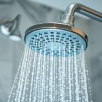Modern spa zuhanyfej, klórmentes víz a frissítő élményért.