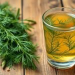 Dillszár és dill tea pohárban, természetes emésztéstámogató