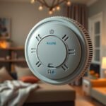 Modern füstjelző otthon egy kellemes, biztonságos környezetben.