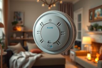Modern füstjelző otthon egy kellemes, biztonságos környezetben.