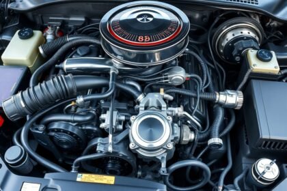 Autó motor hűtőrendszere részletes képe