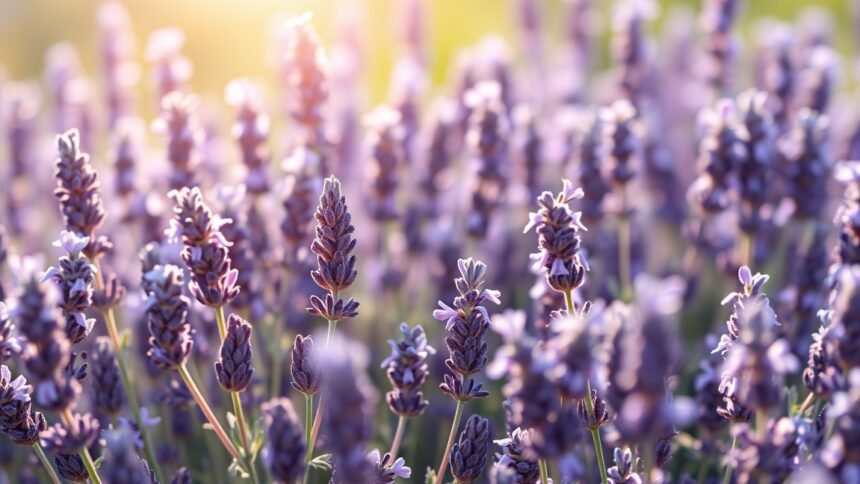 Levendula virágok, amelyek levendula illóolaj készítéséhez használhatók.