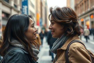 Két nő szemkontaktust létesít, bemutatva a hatékony kommunikációt.