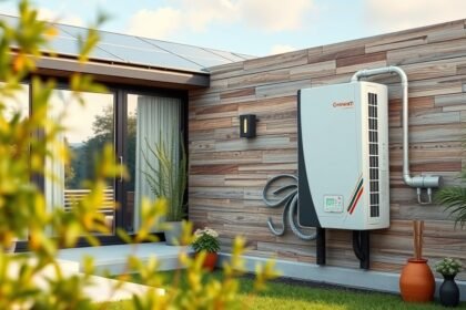 Growatt inverter a napenergiás rendszerben, modern otthon környezetében.