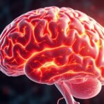 Digitális ábrázolás az emberi kisagyról, kiemelve a neuronális aktivitást.