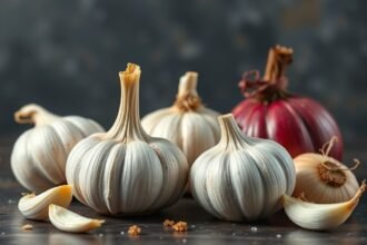 Fokhagyma és hagyma a tápláló táplálkozás támogatásához.