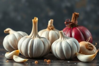 Fokhagyma és hagyma a tápláló táplálkozás támogatásához.