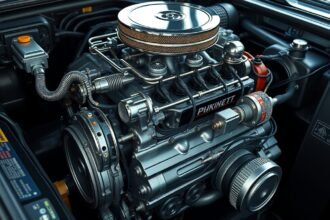 Modern belső égésű motor részletei a járműben