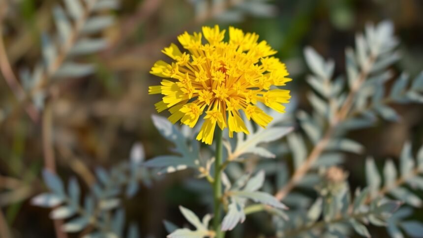 Olasz szalmagyopár (Helichrysum italicum) virágzó növény