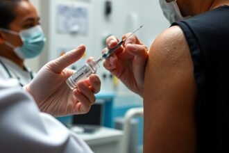 BCG vakcina beadása tuberkulózis elleni védelem céljából.