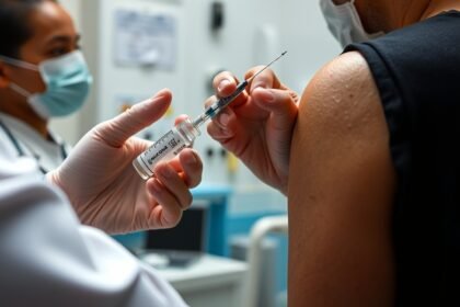 BCG vakcina beadása tuberkulózis elleni védelem céljából.