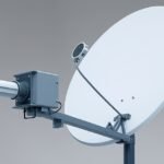 Parabola antenna with LNB system, demonstrating satellite signal reception.