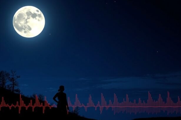 Telihold és a vérnyomás hatásainak vizsgálata éjszakai tájképen.