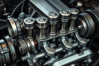 Egy négyütemű motor hengereinek részletei