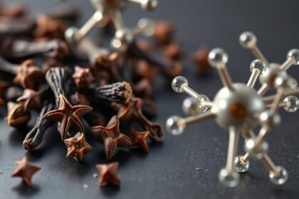 Szegfűszeg és eugenol molekulák megjelenítése