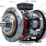 Aszinkron motor részletes ábrázolása és alkatrészeinek megnevezése