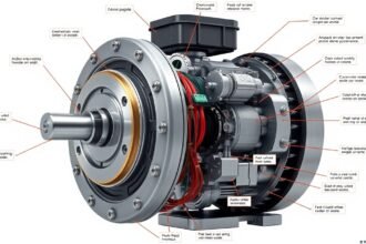 Aszinkron motor részletes ábrázolása és alkatrészeinek megnevezése