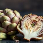 Friss csicsóka és annak metszete, egészséges táplálkozás