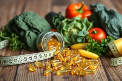 Konjugált linolsav kapszulák, zöldség és mérőszalag fogyáshoz