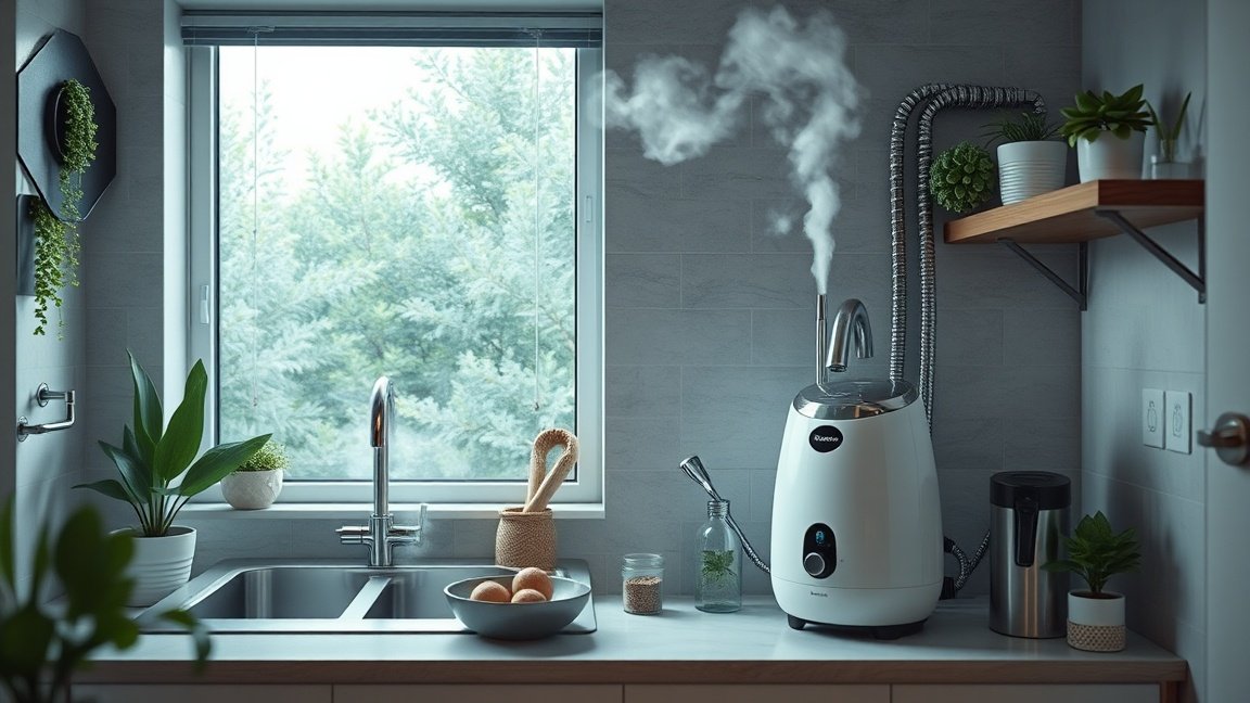 Modern gőzállomás a konyhában, hatékony házimunka érdekében