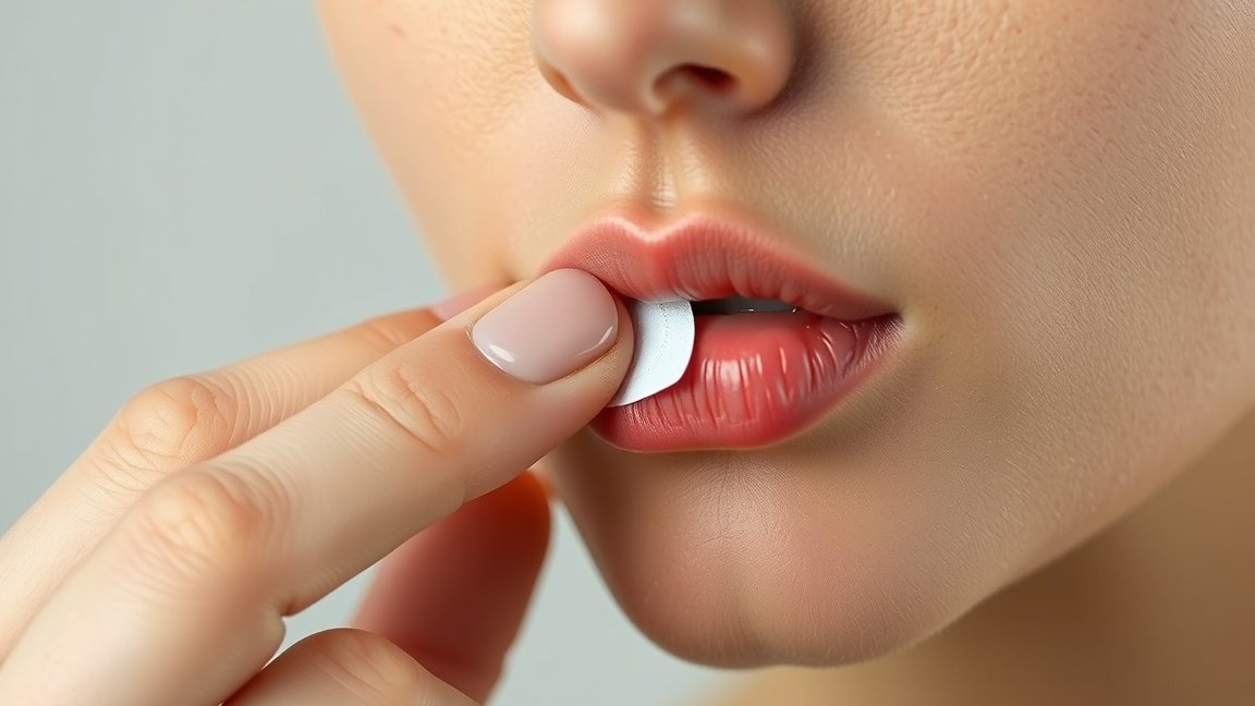 Herpesztapasz felhelyezése szájra, bőrproblémák kezelésére