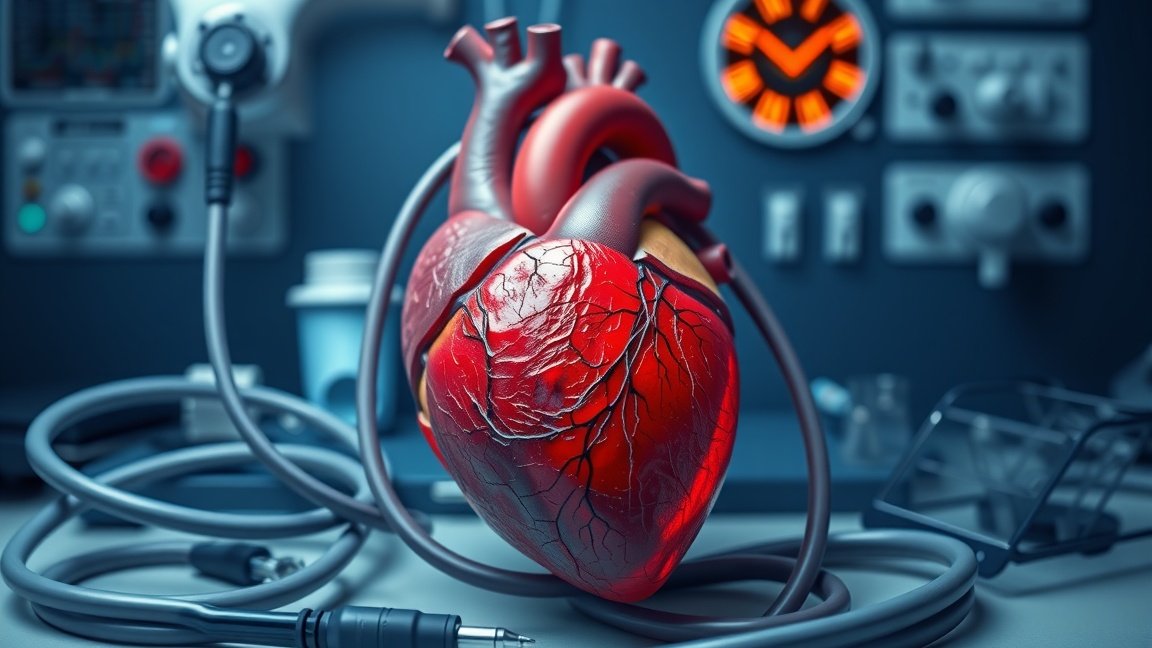 Művészi ábrázolás egy emberi szívvel az egészségügyi környezetben